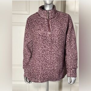Original Weatherproof Vintage Women's Size Large Sherpa Fleece 1/4 Zip Purple